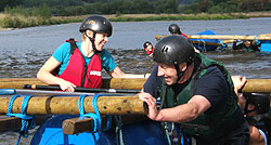 Group pushing a Raft